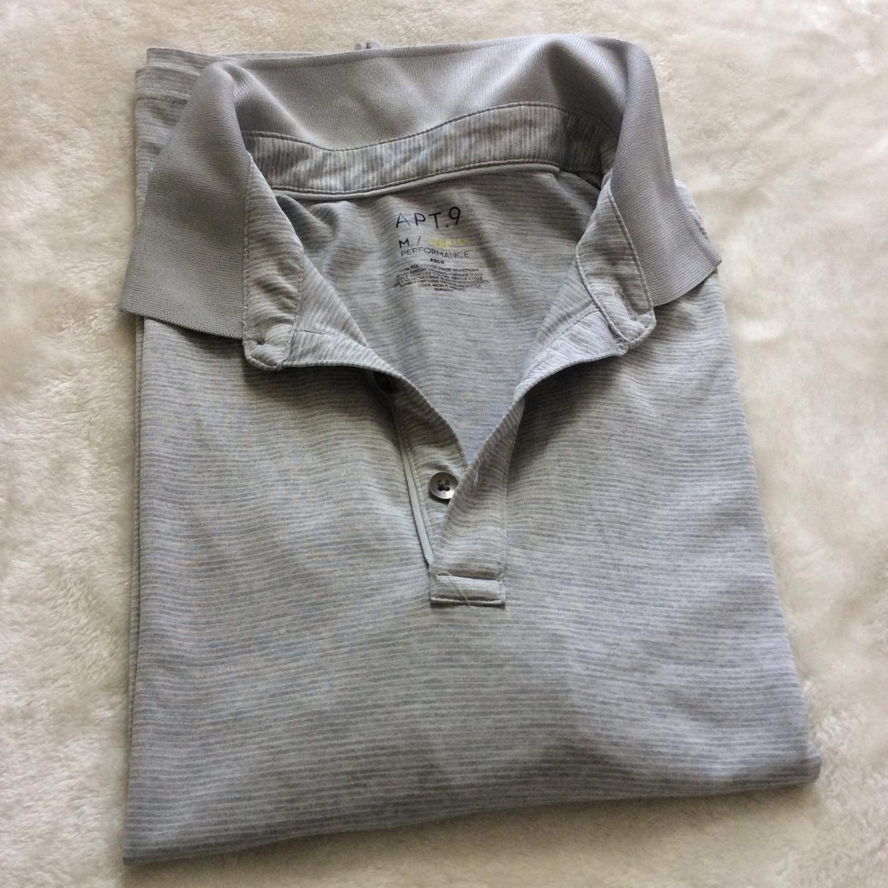 Apt. 9 Men's Light Gray Performance Polo in Medium
